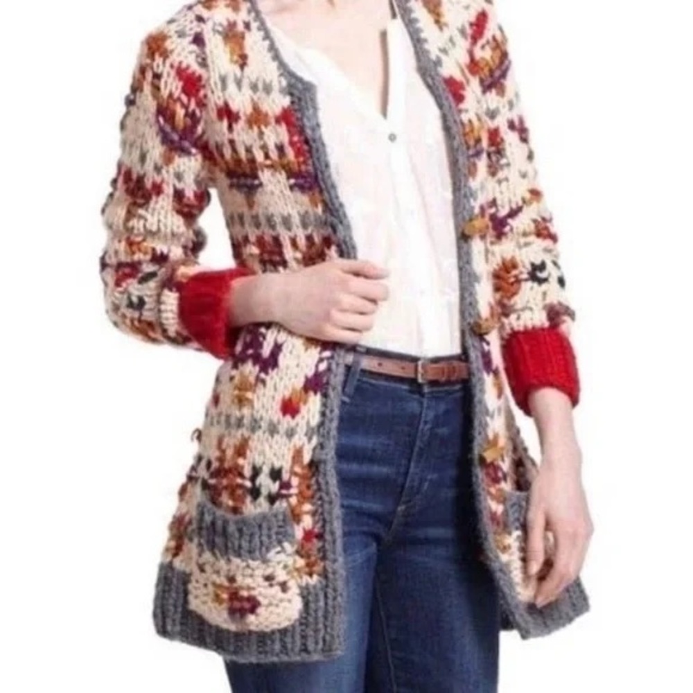 Anthropologie Sleeping on Snow Toggle Sweater Coat
